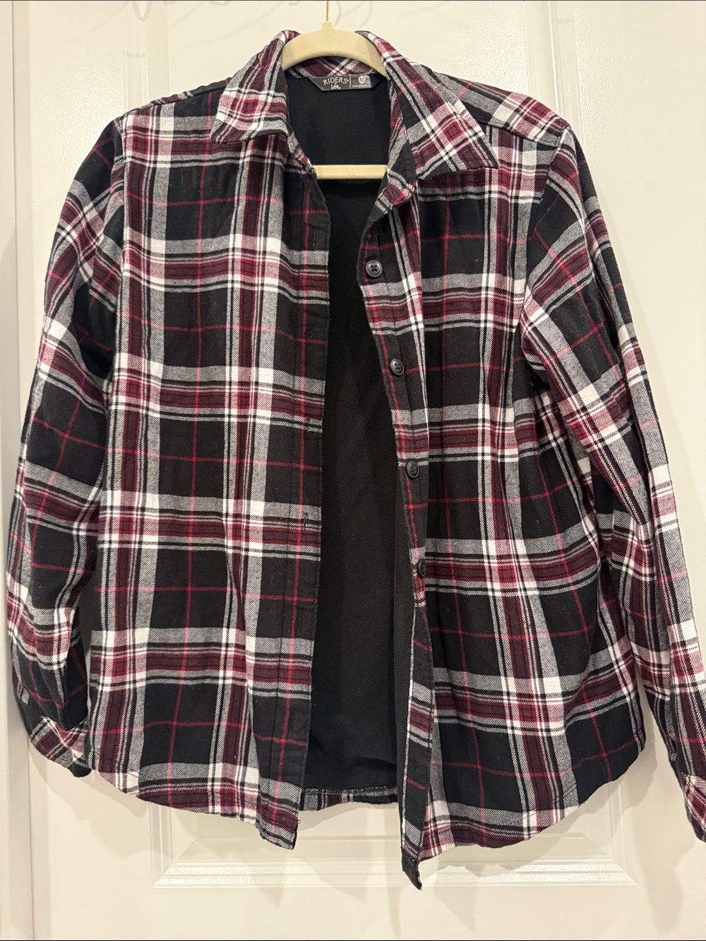Women’s Plaid fleece lined button down shirt fall shirt